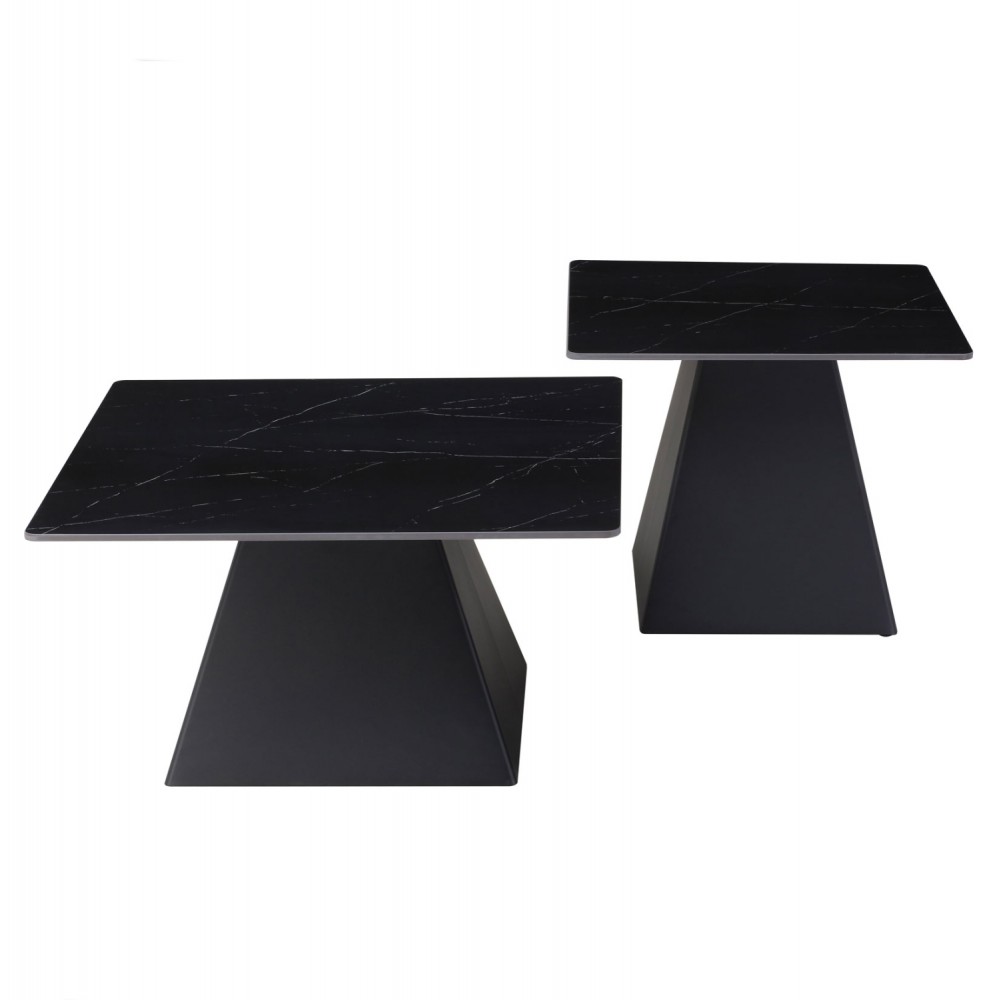 ΤΡΑΠΕΖΙΑ ΣΑΛΟΝΙΟΥ QUBER HM18260.02 ΚΕΡΑΜΙΚΑ TOP ΟΨΗ ΜΑΥΡΟ ΜΑΡΜΑΡΟ-ΤΕΤΡΑΓΩΝΑ