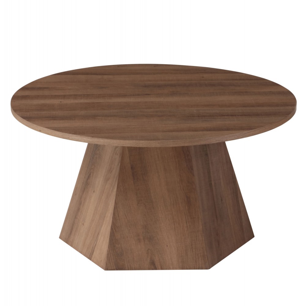 ΤΡΑΠΕΖΙ ΣΑΛΟΝΙΟΥ CARPEN HM18269 MDF ΜΕ ΕΠΕΝΔΥΣΗ PAPERWOOD Φ80x45Υεκ.