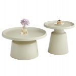 ΣΕΤ 2 ΤΡΑΠΕΖΙΑ ΣΑΛΟΝΙΟΥ RINKON2 HM18304.04 ΜΕΤΑΛΛΟ ΣΕ ΣΑΜΠΑΝΙ Φ50εκ & Φ70εκ