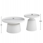 ΣΕΤ 2 ΤΡΑΠΕΖΙΑ ΣΑΛΟΝΙΟΥ RINKON2 HM18304.01 ΜΕΤΑΛΛΟ ΣΕ ΛΕΥΚΟ Φ49εκ & Φ69εκ