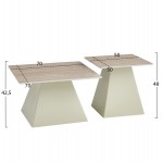 ΣΕΤ 2 ΤΡΑΠΕΖΙΑ ΣΑΛΟΝΙΟΥ QUBER(X) HM18311.04 ΚΕΡΑΜΙΚΑ TOP ΤΕΤΡΑΓΩΝΑ--ΒΑΣΕΙΣ ΣΑΜΠΑΝΙ