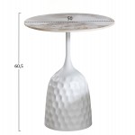 ΤΡΑΠΕΖΙ ΣΑΛΟΝΙΟΥ LONGSTEM HM18317.01 ΒΑΣΗ ΛΕΥΚΗ--SINTERED STONE CALACATA GOLD Φ50