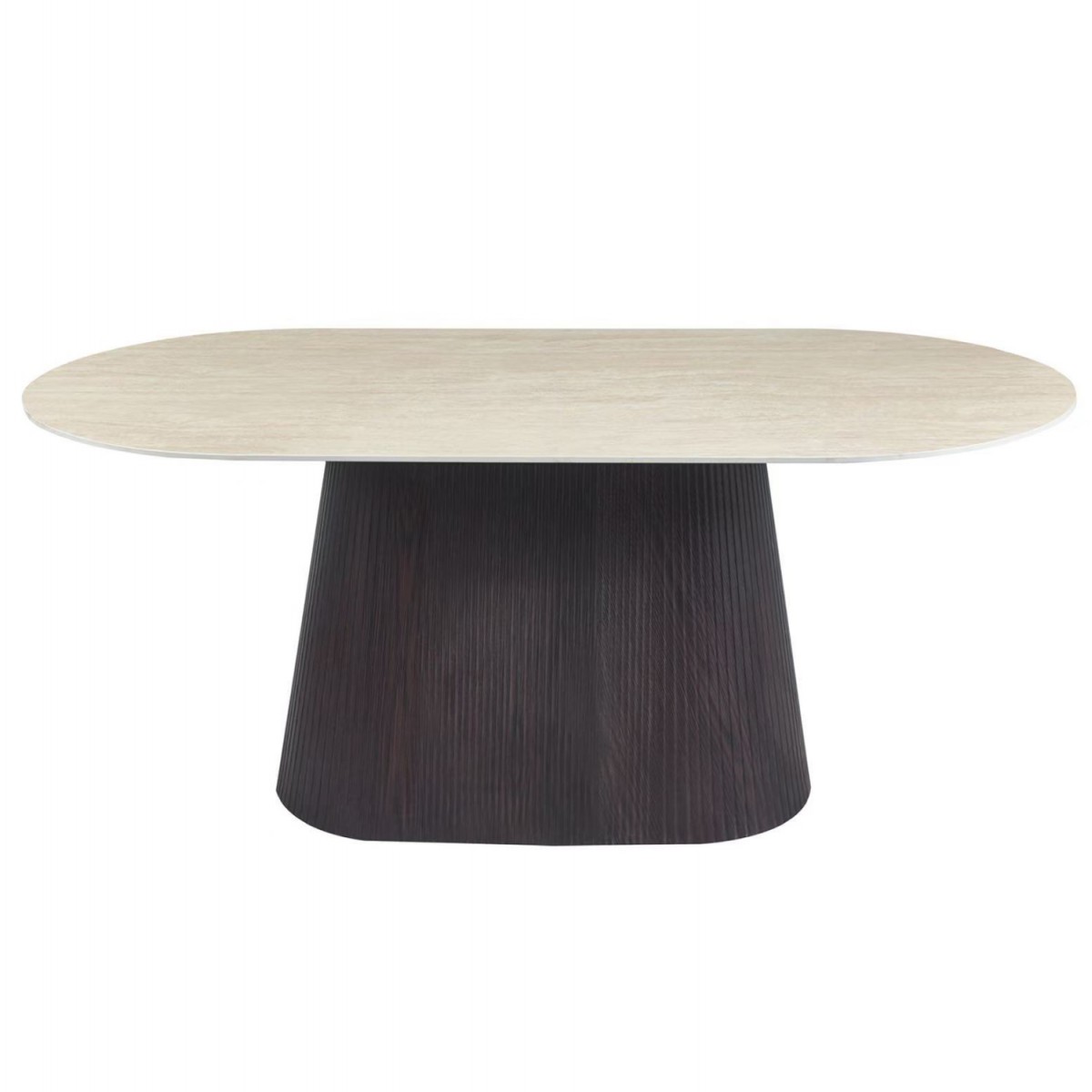 ΤΡΑΠΕΖΙ ΟΒΑΛ CATER HM18320 ΚΕΡΑΜΙΚΟ TOP ΟΨΗ ΤΡΑΒΕΡΤΙΝΑΣ-MDF ΒΑΣΗ 180x90x74Υεκ