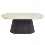 ΤΡΑΠΕΖΙ ΣΑΛΟΝΙΟΥ ΟΒΑΛ CATER HM18321 ΚΕΡΑΜΙΚΟ TOP ΟΨΗ ΤΡΑΒΕΡΤΙΝΑΣ-MDF ΒΑΣΗ 120x60x46Υεκ