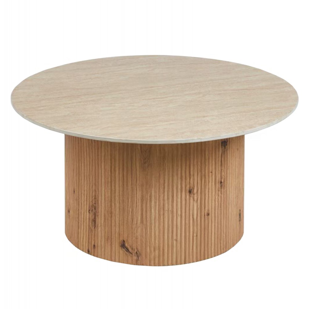 ΤΡΑΠΕΖΙ ΣΑΛΟΝΙΟΥ TWIL HM18325 ΚΕΡΑΜΙΚΟ TOP ΟΨΗ ΤΡΑΒΕΡΤΙΝΑΣ-MDF ΒΑΣΗ Φ80x40Υεκ