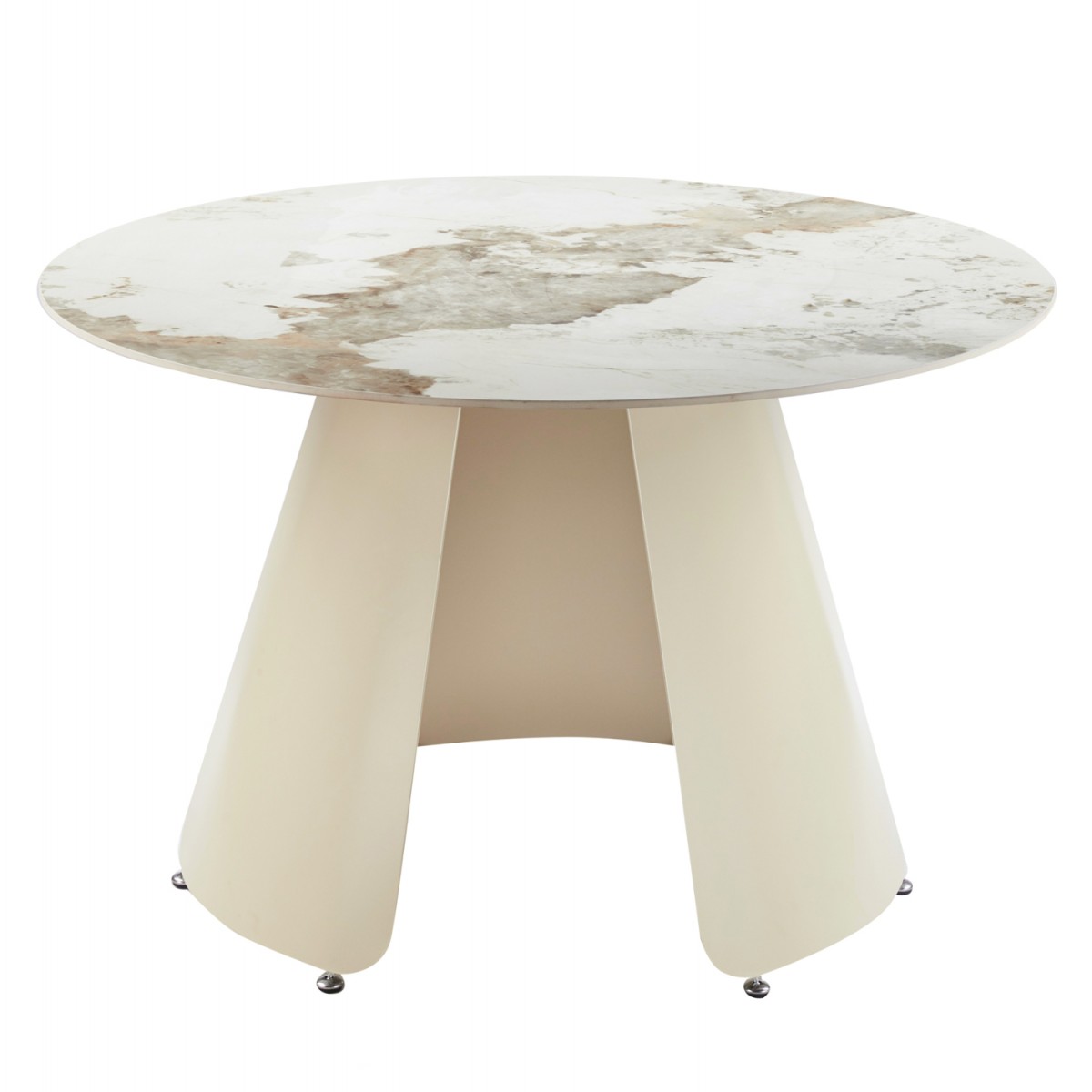 ΤΡΑΠΕΖΙ ΤΡΑΠΕΖΑΡΙΑΣ ΣΤΡΟΓΓΥΛΟ SEDAR HM18326 ΚΕΡΑΜΙΚΟ TOP--ΚΡΕΜ ΜΕΤΑΛ.ΠΟΔΙΑ Φ120x78Υ