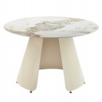 ΤΡΑΠΕΖΙ ΤΡΑΠΕΖΑΡΙΑΣ ΣΤΡΟΓΓΥΛΟ SEDAR HM18326 ΚΕΡΑΜΙΚΟ TOP--ΚΡΕΜ ΜΕΤΑΛ.ΠΟΔΙΑ Φ120x78Υ