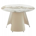 ΤΡΑΠΕΖΙ ΤΡΑΠΕΖΑΡΙΑΣ ΣΤΡΟΓΓΥΛΟ SEDAR HM18326 ΚΕΡΑΜΙΚΟ TOP--ΚΡΕΜ ΜΕΤΑΛ.ΠΟΔΙΑ Φ120x78Υ