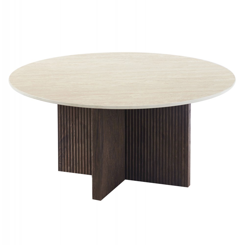 ΤΡΑΠΕΖΙ ΣΑΛΟΝΙΟΥ SKY HM18329 ΚΕΡΑΜΙΚΟ TOP ΟΨΗ ΤΡΑΒΕΡΤΙΝΑΣ-MDF ΒΑΣΗ Φ80x40Υεκ.