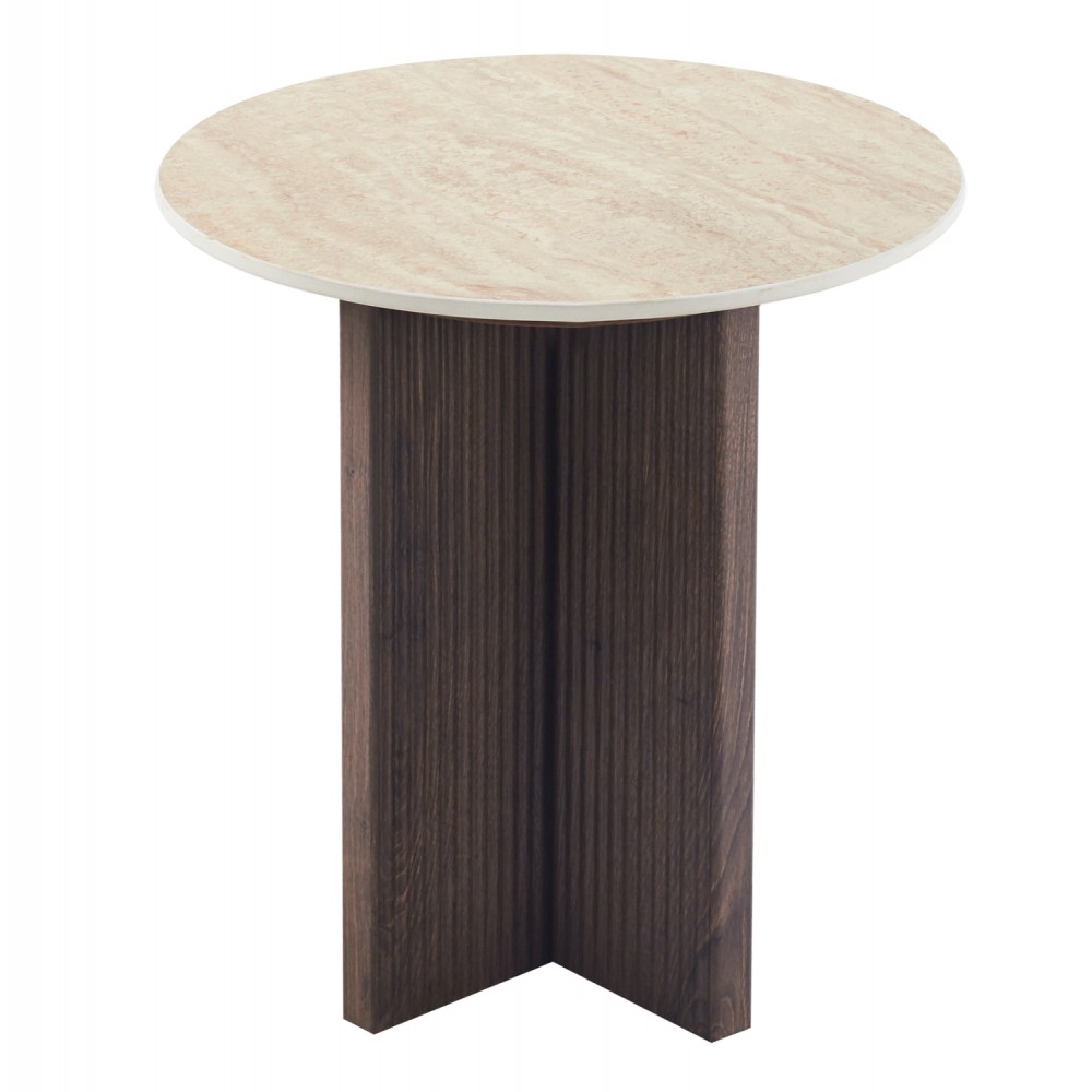 ΤΡΑΠΕΖΙ ΒΟΗΘΗΤΙΚΟ SKY HM18330 ΚΕΡΑΜΙΚΟ TOP ΟΨΗ ΤΡΑΒΕΡΤΙΝΑΣ-MDF ΒΑΣΗ ΚΑΦΕ Φ45x50Υεκ.