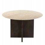 ΤΡΑΠΕΖΙ ΤΡΑΠΕΖΑΡΙΑΣ ΣΤΡΟΓΓΥΛΟ SKY HM18331 ΚΕΡΑΜΙΚΟ TOP ΟΨΗ ΤΡΑΒΕΡΤΙΝΑΣ Φ120x76Υεκ