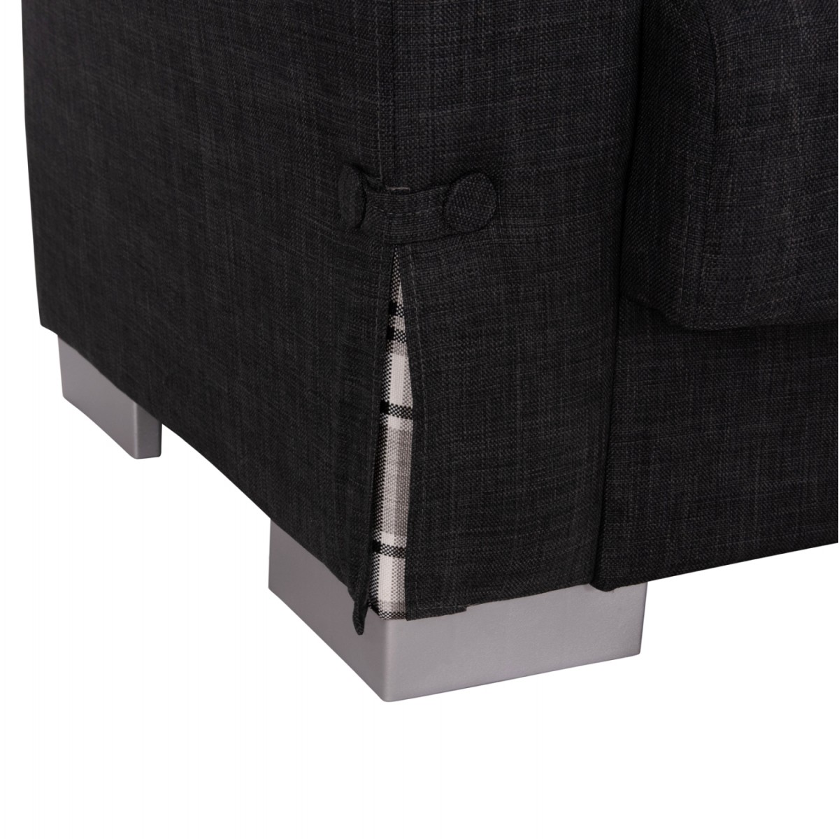 ΓΩΝΙΑΚΟΣ ΚΑΝΑΠΕΣ-ΚΡΕΒΑΤΙ ΜΕ ΑΠΟΘ. ΧΩΡΟ BRONKO HM3291.01 ΑΝΘΡΑΚΙ ΥΦΑΣΜΑ 218x138x77Y