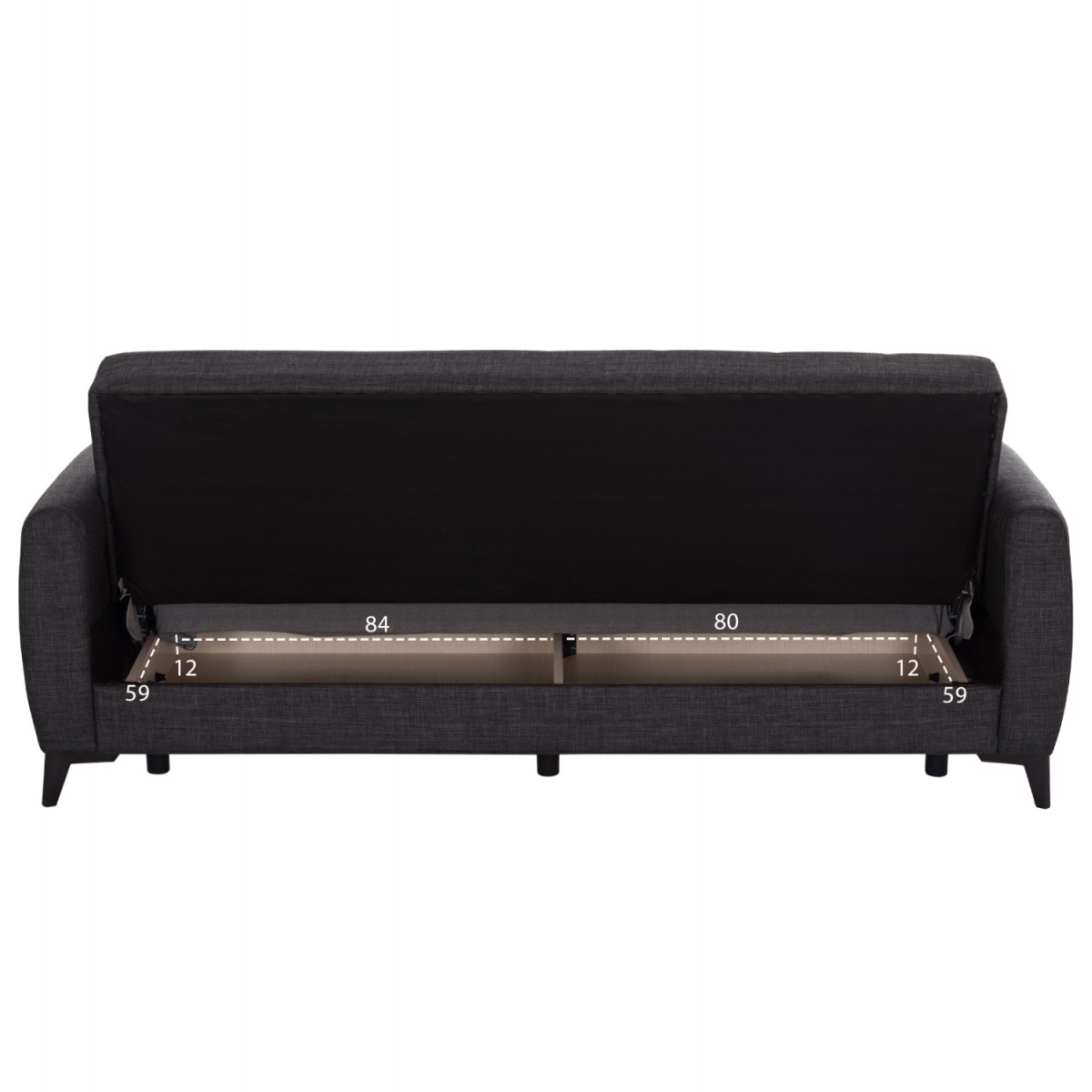 ΚΑΝΑΠΕΣ ΚΡΕΒΑΤΙ ΜΕ ΑΠΟΘ.ΧΩΡΟ TΡΙΘΕΣΙΟΣ NIKKO HM3292.01 ΓΚΡΙ ΥΦΑΣΜΑ 209x76x83Υεκ.