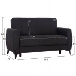 ΚΑΝΑΠΕΣ ΚΡΕΒΑΤΙ ΜΕ ΑΠΟΘ.ΧΩΡΟ ΔΙΘΕΣΙΟΣ NIKKO HM3293.01 ΓΚΡΙ ΥΦΑΣΜΑ 144x75x84Υεκ.