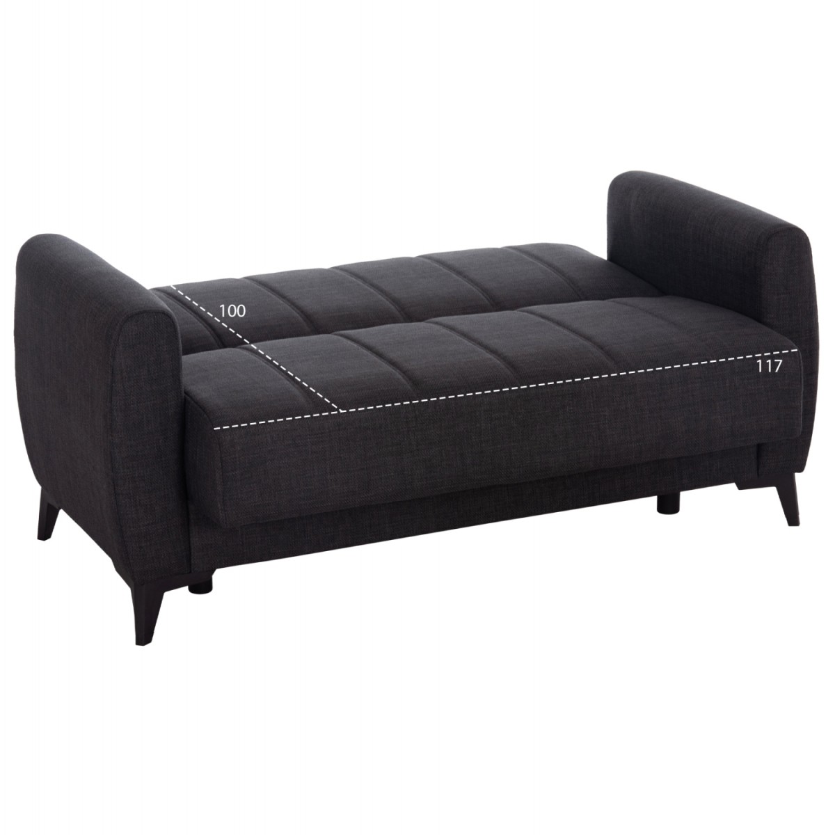 ΚΑΝΑΠΕΣ ΚΡΕΒΑΤΙ ΜΕ ΑΠΟΘ.ΧΩΡΟ ΔΙΘΕΣΙΟΣ NIKKO HM3293.01 ΓΚΡΙ ΥΦΑΣΜΑ 144x75x84Υεκ.