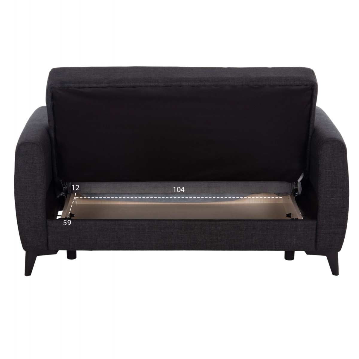 ΚΑΝΑΠΕΣ ΚΡΕΒΑΤΙ ΜΕ ΑΠΟΘ.ΧΩΡΟ ΔΙΘΕΣΙΟΣ NIKKO HM3293.01 ΓΚΡΙ ΥΦΑΣΜΑ 144x75x84Υεκ.