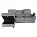 ΚΑΝΑΠΕΣ ΑΡΙΣΤΕΡΗ ΓΩΝΙΑ SYNTHIA HM3308.03L ΑΝΑΚΛΙΣΗ & ΑΠΟΘ.ΧΩΡΟΣ--ΓΚΡΙ 246x159x97Υεκ