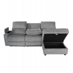 ΚΑΝΑΠΕΣ ΔΕΞΙΑ ΓΩΝΙΑ SYNTHIA HM3308.03R ΑΝΑΚΛΙΣΗ & ΑΠΟΘ.ΧΩΡΟΣ--ΓΚΡΙ 246x159x97Υεκ