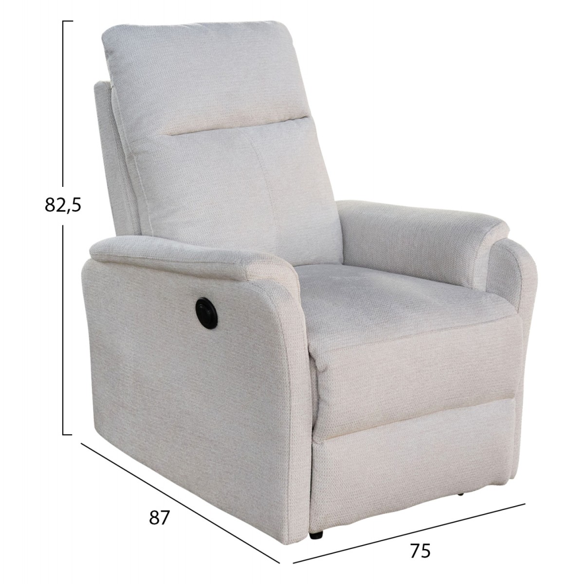 ΠΟΛΥΘΡΟΝΑ RELAX ΜΕ ΗΛΕΚΤΡΙΚΗ ΑΝΑΚΛΙΣΗ SYNTHIA HM3309.01 ΜΠΕΖ ΥΦΑΣΜΑ 75x87x102Yεκ