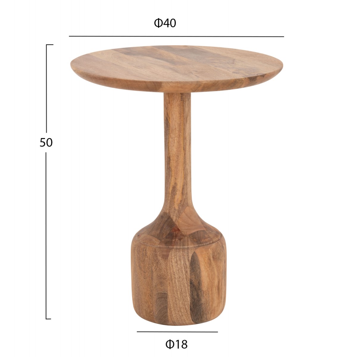 ΣΕΤ 3 ΣΤΡΟΓΓΥΛΑ ΤΡΑΠΕΖΑΚΙΑ ΣΑΛΟΝΙΟΥ GOBLET HM18348 ΞΥΛΟ ΑΚΑΚΙΑΣ Φ50x60Υεκ