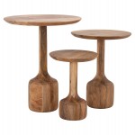 ΣΕΤ 3 ΣΤΡΟΓΓΥΛΑ ΤΡΑΠΕΖΑΚΙΑ ΣΑΛΟΝΙΟΥ GOBLET HM18348 ΞΥΛΟ ΑΚΑΚΙΑΣ Φ50x60Υεκ