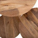 ΣΕΤ 3 ΣΤΡΟΓΓΥΛΑ ΤΡΑΠΕΖΑΚΙΑ ΣΑΛΟΝΙΟΥ GOBLET HM18348 ΞΥΛΟ ΑΚΑΚΙΑΣ Φ50x60Υεκ