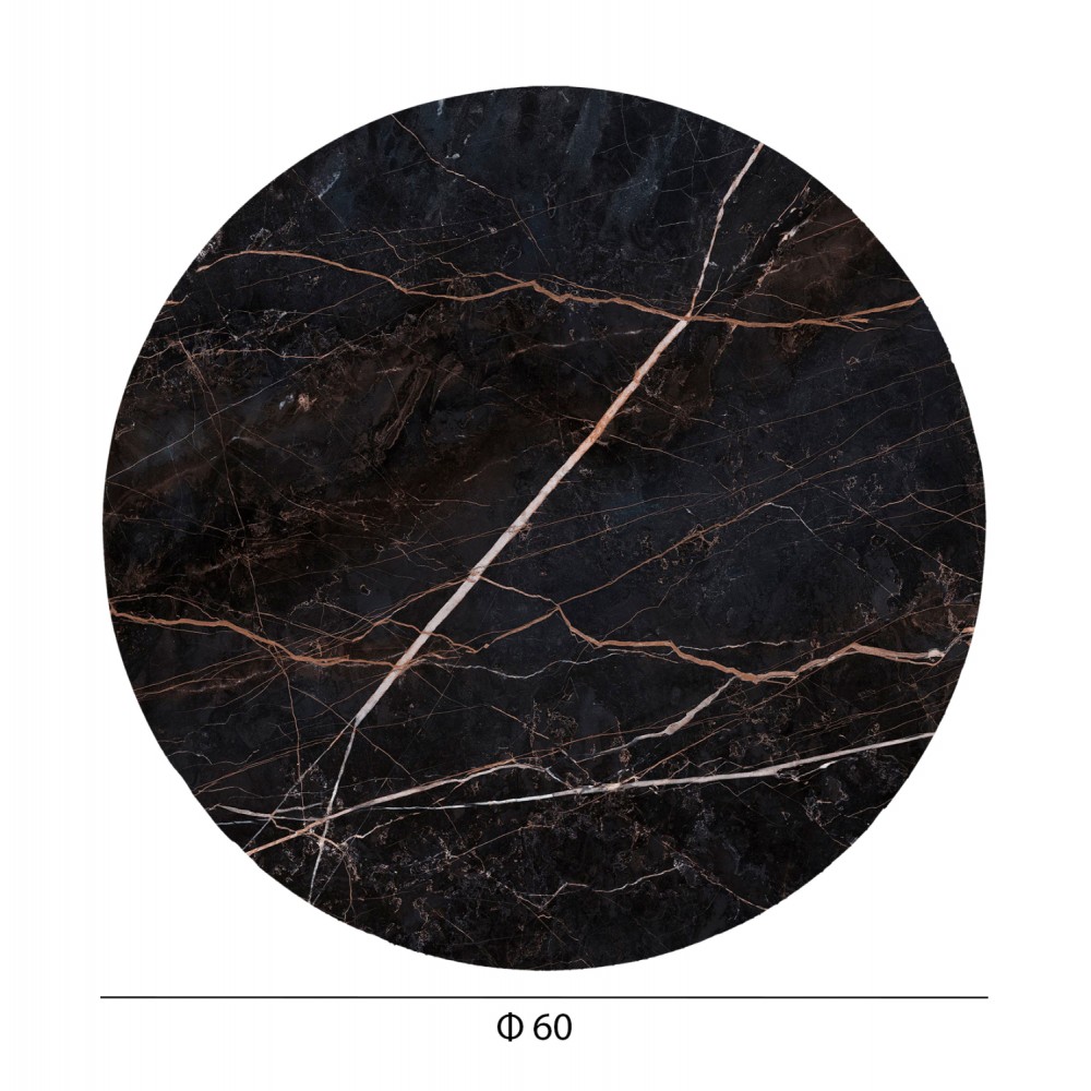 ΕΠΙΦΑΝΕΙΑ ΤΡΑΠΕΖΙΟΥ HPL ΣΤΡΟΓΓΥΛΗ HM5841.34 BLACK MARBLE Φ60εκ.