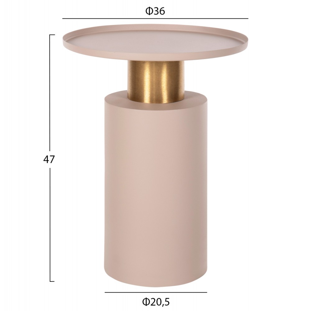 ΒΟΗΘΗΤΙΚΟ ΤΡΑΠΕΖΑΚΙ PUNJAB HM4239.03 ΜΕΤΑΛΛΟ ΣΕ ΕΚΡΟΥ-ΧΡΥΣΟΧΑΛΚΙΝΟ Φ36x47Υεκ.
