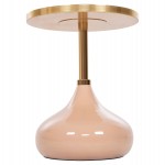 ΤΡΑΠΕΖΙ ΒΟΗΘΗΤΙΚΟ ΣΤΡΟΓΓΥΛΟ UTRI HM4384.10 ΜΕΤΑΛΛΟ ΣΕ ΣΟΜΟΝ-ΜΠΕΖ Φ35,5x44,5Υ εκ.