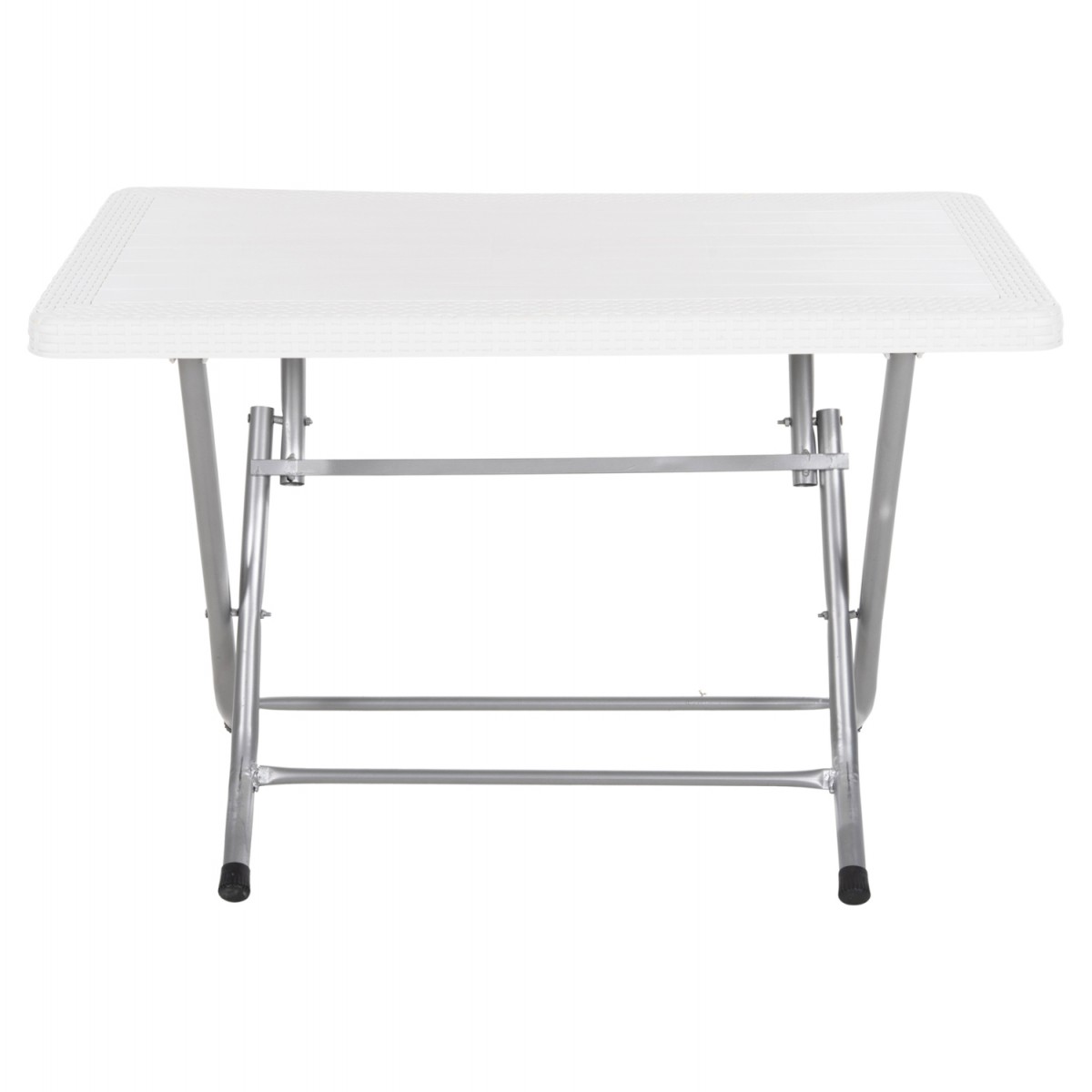 ΤΡΑΠΕΖΙ ΠΤΥΣΣΟΜΕΝΟ CONNY HM6146.03 ΛΕΥΚΟ ΠΟΛΥΠΡΟΠΥΛΕΝΙΟ ΟΨΗ RATTAN TOP-ΜΕΤΑΛΛΙΚΗ ΒΑΣΗ 114x64x74Υεκ.