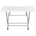 ΤΡΑΠΕΖΙ ΠΤΥΣΣΟΜΕΝΟ CONNY HM6146.03 ΛΕΥΚΟ ΠΟΛΥΠΡΟΠΥΛΕΝΙΟ ΟΨΗ RATTAN TOP-ΜΕΤΑΛΛΙΚΗ ΒΑΣΗ 114x64x74Υεκ.