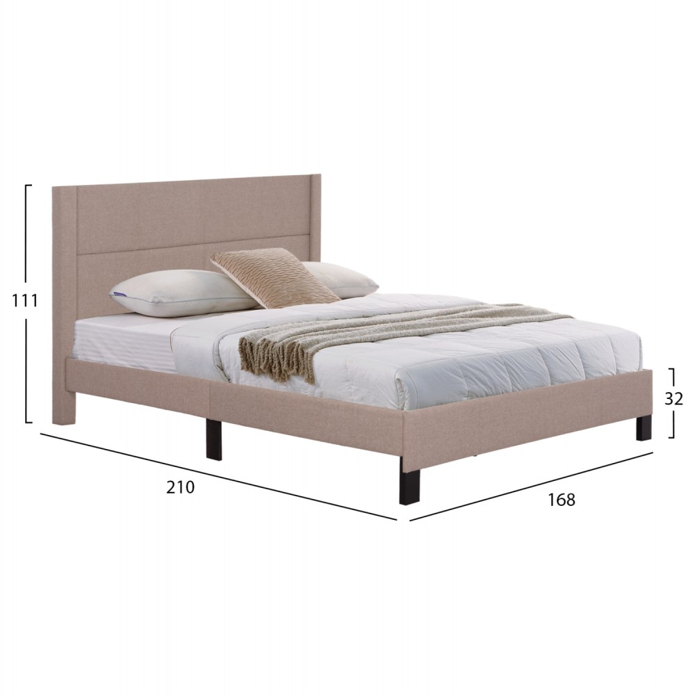 ΚΡΕΒΑΤΙ TRILLOP HM666.15 ΜΠΕΖ ΥΦΑΣΜΑ ΓΙΑ ΣΤΡΩΜΑ 160X200εκ.