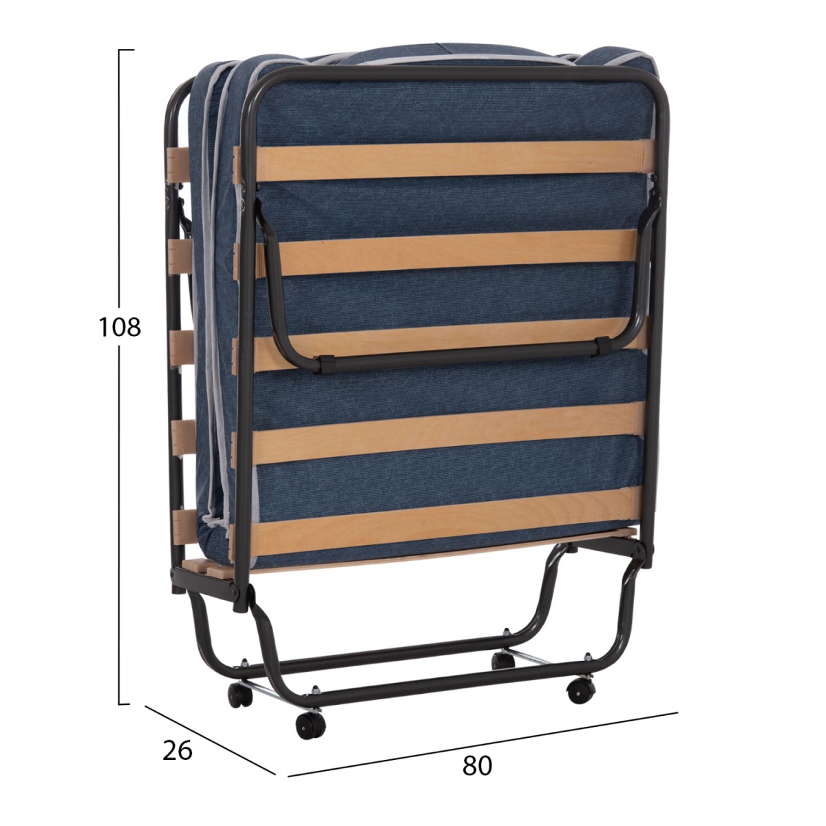 ΚΡΕΒΑΤΙ-ΡΑΝΤΖΟ ΙΤΑΛΙΑΣ SLADE HM604.03 ΜΕΤΑΛ. ΜΕ ΡΟΔΕΣ & ΣΤΡΩΜΑ 6,5εκ ΟΨΗ ΤΖΙΝ 80x183x37,5Yεκ