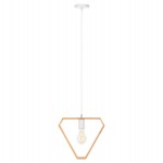 ΦΩΤΙΣΤΙΚΟ ΟΡΟΦΗΣ ΚΡΕΜΑΣΤΟ HM4069 ΤΡΙΓΩΝΟ ΞΥΛΙΝΟ-ΛΕΥΚΟ ΚΑΛΩΔΙΟ 25x28,5x126,5Υεκ.