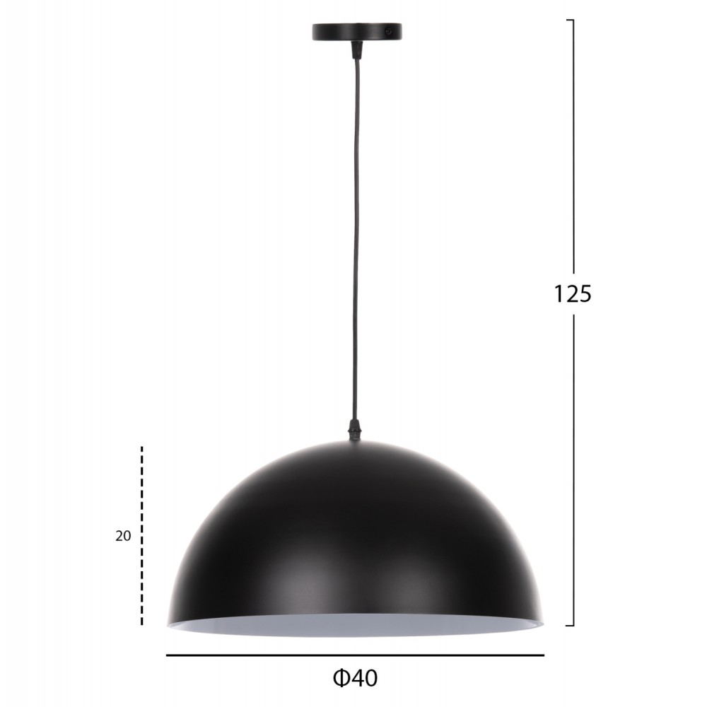 ΦΩΤΙΣΤΙΚΟ ΟΡΟΦΗΣ ΚΡΕΜΑΣΤΟ HM4078 ΜΑΥΡΟ ΜΕΤΑΛΛΙΚΟ ΚΑΠΕΛΟ Φ40x125Yεκ.