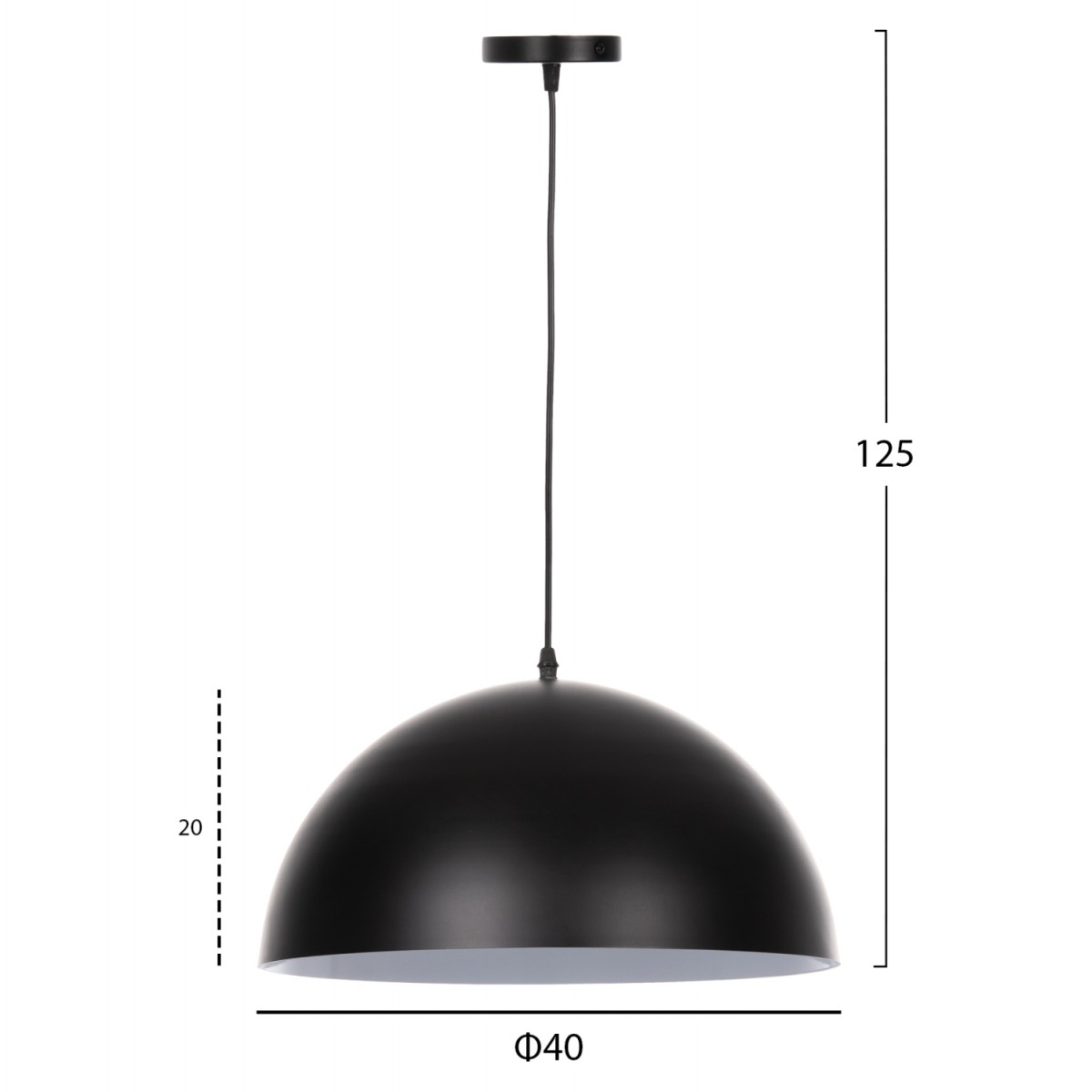 ΦΩΤΙΣΤΙΚΟ ΟΡΟΦΗΣ ΚΡΕΜΑΣΤΟ HM4078 ΜΑΥΡΟ ΜΕΤΑΛΛΙΚΟ ΚΑΠΕΛΟ Φ40x125Yεκ.