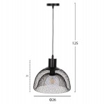 ΦΩΤΙΣΤΙΚΟ ΟΡΟΦΗΣ ΚΡΕΜΑΣΤΟ HM4101 ΜΑΥΡΟ ΜΕΤΑΛΛΙΚΟ ΔΙΚΤΥΩΤΟ ΚΑΠΕΛΟ Φ26x125Υεκ.