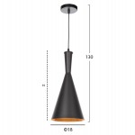 ΦΩΤΙΣΤΙΚΟ ΟΡΟΦΗΣ ΚΡΕΜΑΣΤΟ HM4134 ΜΑΥΡΟ ΚΑΠΕΛΟ ΑΛΟΥΜΙΝΙΟΥ Φ18x130Yεκ.