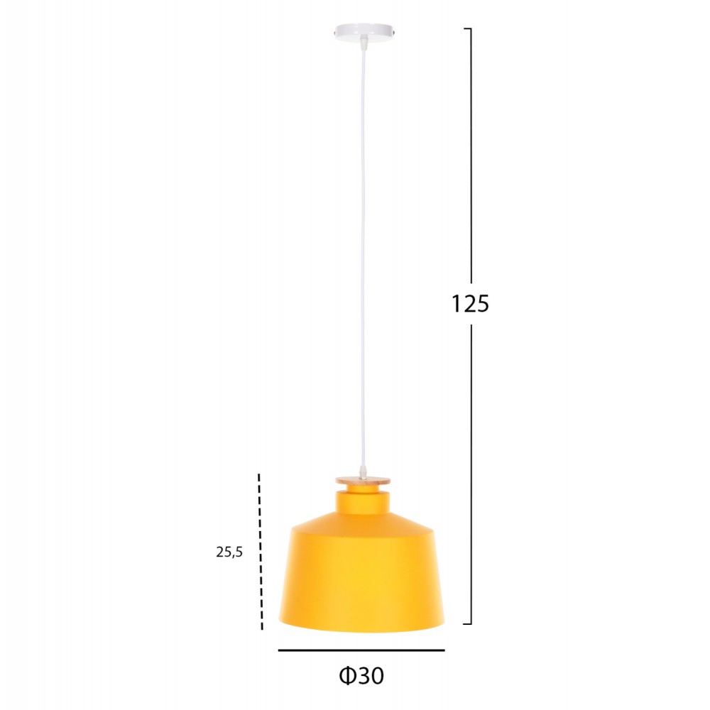 ΦΩΤΙΣΤΙΚΟ ΟΡΟΦΗΣ ΚΡΕΜΑΣΤΟ HM4158.06 ΚΙΤΡΙΝΟ ΚΑΠΕΛΟ ΑΛΟΥΜΙΝΙΟΥ Φ30x123,5Υεκ