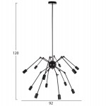 ΦΩΤΙΣΤΙΚΟ ΟΡΟΦΗΣ 12-ΦΩΤΟ HM4167 ΜΑΥΡΟΙ ΜΕΤΑΛΛΙΚΟΙ ΑΡΘΡΩΤΟΙ ΒΡΑΧΙΟΝΕΣ Φ92x120Υεκ