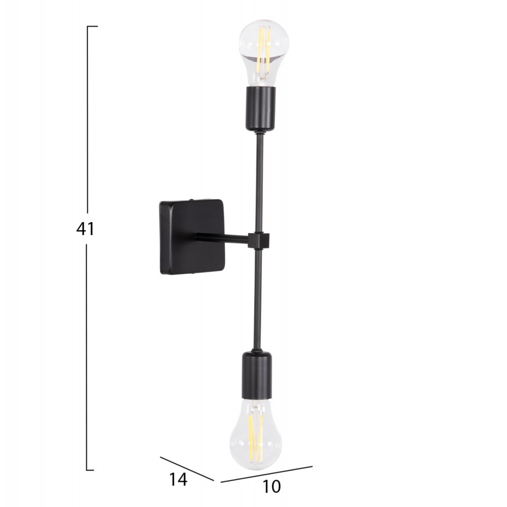 ΑΠΛΙΚΑ ΤΟΙΧΟΥ SABER HM4477 ΜΕΤΑΛΛΟ ΣΕ ΜΑΥΡΟ 10x14x41Υεκ.