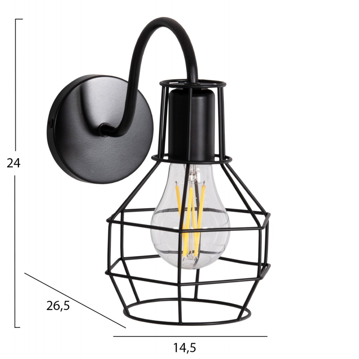 ΑΠΛΙΚΑ ΤΟΙΧΟΥ MILID2 HM4479 ΜΕΤΑΛΛΟ ΣΕ ΜΑΥΡΟ 14,5x26,5x24Υεκ.