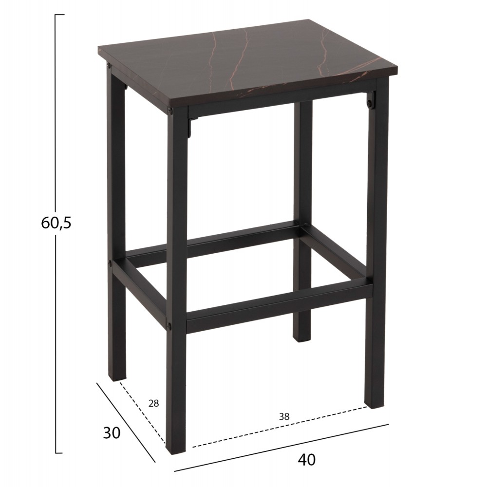 ΣΕΤ ΤΡΑΠΕΖΑΡΙΑ ΜΠΑΡ 5ΤΜΧ BOXY HM9882.13 ΜΑΥΡΟ ΜΕΤΑΛΛΟ-ΜΕΛΑΜΙΝΗ ΜΑΥΡΟ ΜΑΡΜΑΡΟ