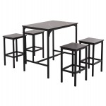 ΣΕΤ ΤΡΑΠΕΖΑΡΙΑ ΜΠΑΡ 5ΤΜΧ BOXY HM9882.13 ΜΑΥΡΟ ΜΕΤΑΛΛΟ-ΜΕΛΑΜΙΝΗ ΜΑΥΡΟ ΜΑΡΜΑΡΟ