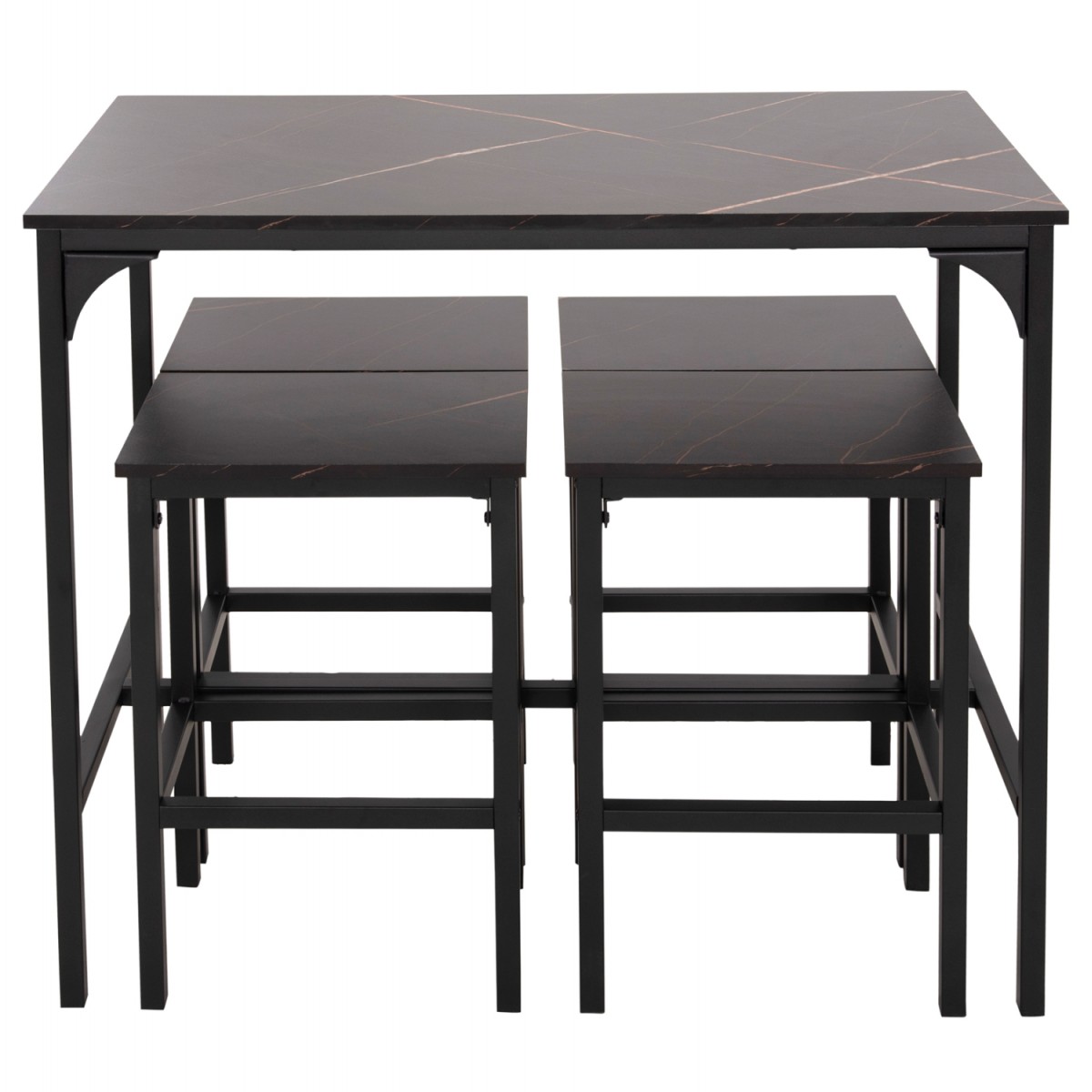 ΣΕΤ ΤΡΑΠΕΖΑΡΙΑ ΜΠΑΡ 5ΤΜΧ BOXY HM9882.13 ΜΑΥΡΟ ΜΕΤΑΛΛΟ-ΜΕΛΑΜΙΝΗ ΜΑΥΡΟ ΜΑΡΜΑΡΟ