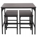 ΣΕΤ ΤΡΑΠΕΖΑΡΙΑ ΜΠΑΡ 5ΤΜΧ BOXY HM9882.13 ΜΑΥΡΟ ΜΕΤΑΛΛΟ-ΜΕΛΑΜΙΝΗ ΜΑΥΡΟ ΜΑΡΜΑΡΟ