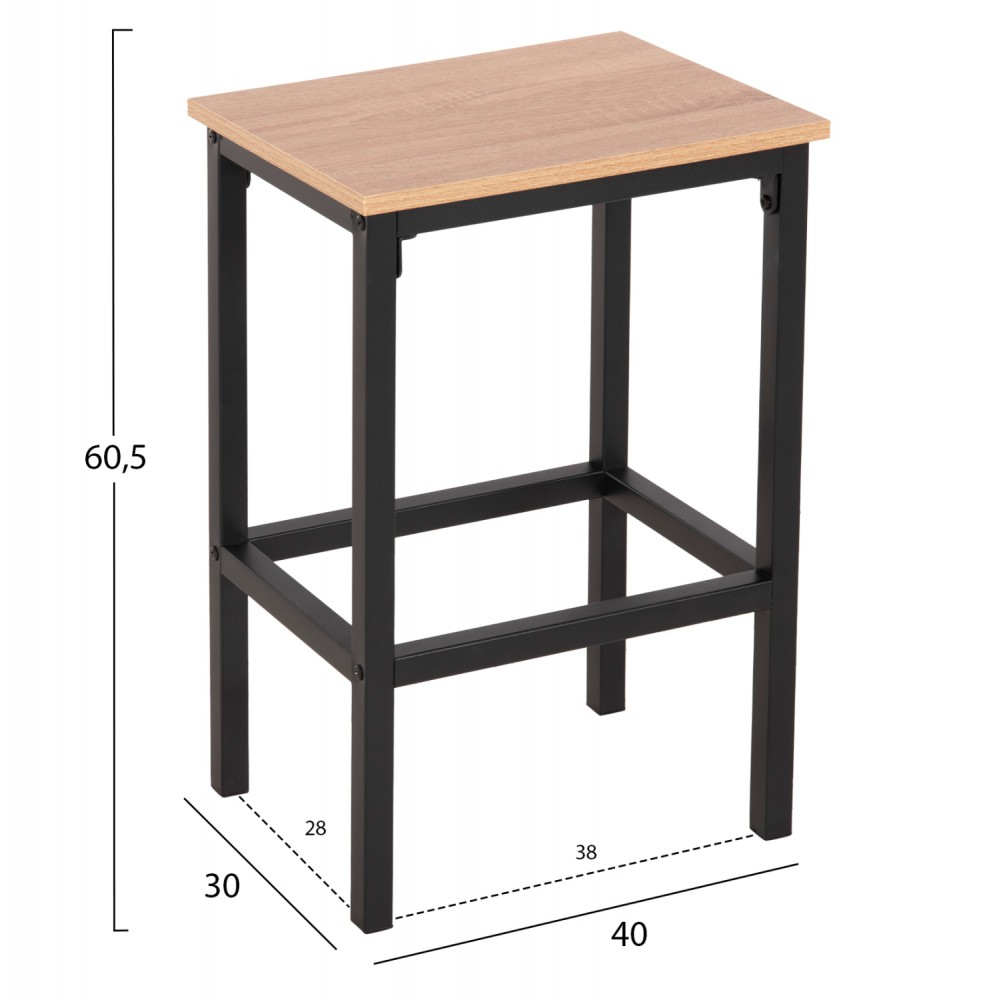 ΣΕΤ ΤΡΑΠΕΖΑΡΙΑ ΜΠΑΡ 5ΤΜΧ BOXY HM9882.01 ΜΑΥΡΟ ΜΕΤΑΛΛΟ-ΜΕΛΑΜΙΝΗ ΣΕ SONAMA