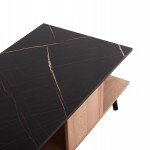 ΤΡΑΠΕΖΙ ΣΑΛΟΝΙΟΥ ΜΕ ΡΑΦΙ GUNNEZ HM9036.22 ΟΨΗ ΜΑΥΡΟ ΜΑΡΜΑΡΟ & ΟAK 90x54x38,5Υεκ.