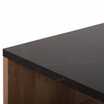 ΤΡΑΠΕΖΙ ΣΑΛΟΝΙΟΥ ΜΕ ΡΑΦΙ GUNNEZ HM9036.22 ΟΨΗ ΜΑΥΡΟ ΜΑΡΜΑΡΟ & ΟAK 90x54x38,5Υεκ.