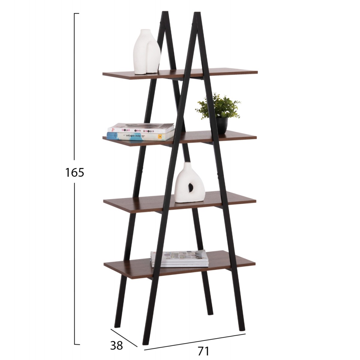 ΡΑΦΙΕΡΑ STAM HM18073.04 ΜΑΥΡΟΣ ΜΕΤΑΛΛΙΚΟΣ ΣΚΕΛΕΤΟΣ-ΜΕΛΑΜΙΝΗ ΚΑΡΥΔΙ 71x38x165Υεκ.